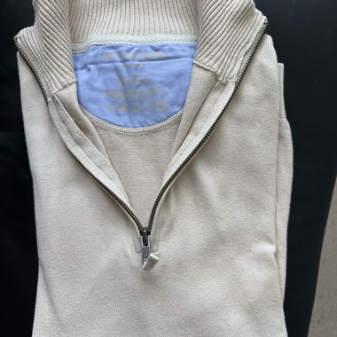 Beiger Herren-Zip-Pullover M