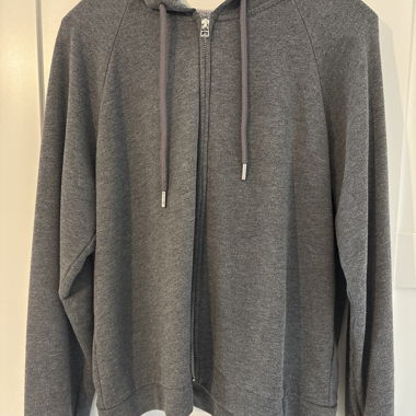 Graue Kapuzenjacke mit Reissverschluss