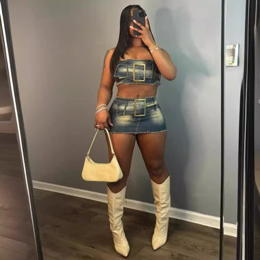 Jeans-Set aus zwei Teilen