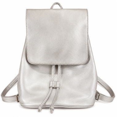 Mini zaino / borsa argento con coulisse