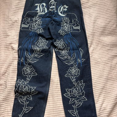 BAE baggy jeans with stitching on the back 