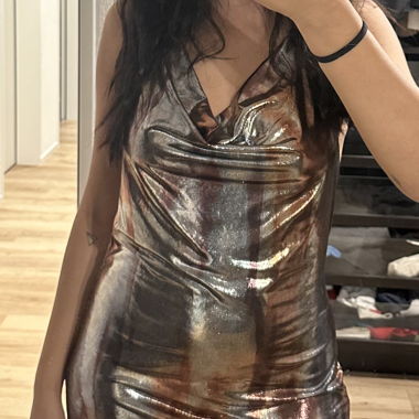 Metallic Slip Dress