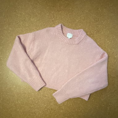 Cropped Rosa Pulli