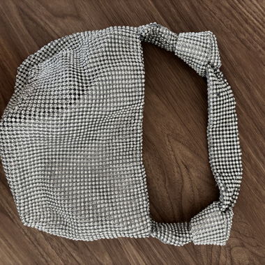 Silberne Kristall-Handbag