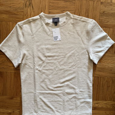 T-shirt H&M beige regular fit taglia M
