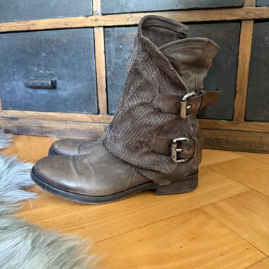Braune AS.98-Lederstiefel (hoch)