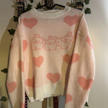 Cute, rose Heart Sweater 