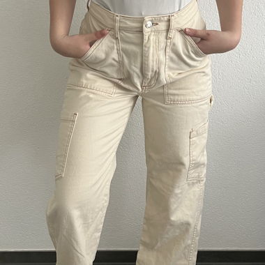 Beige Cargohose