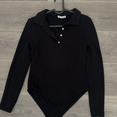Zara Long-Sleeve Bodysuit Black