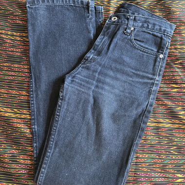 Dark grey straight-leg jeans