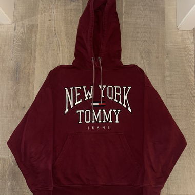 Tommy Jeans bordeaux felpa con cappuccio New York S
