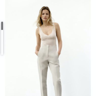 Zara Hose beige Klassiker Gr L neu