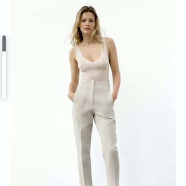 Zara Hose beige Klassiker Gr L neu