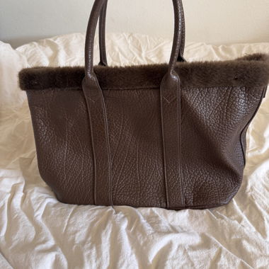 Braune Fell-Handtasche