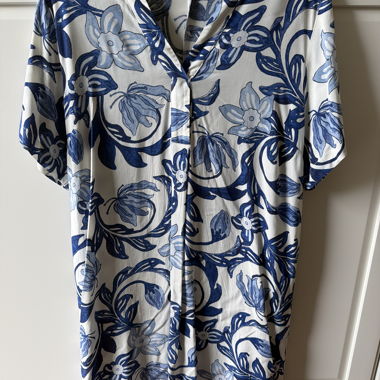 Blue-and-White H&M T-Shirt Dress/Beach Dress