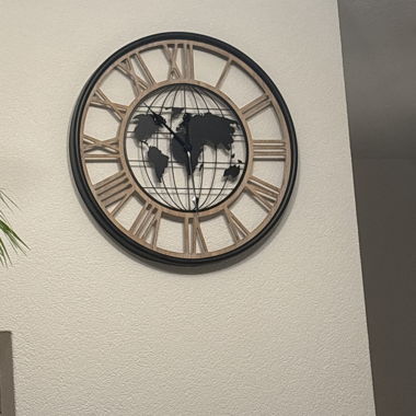 Grande Horloge murale carte du monde