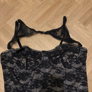 Schwarzes Spitzen Bustier Top 