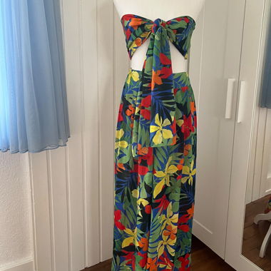 Pantalon d'été au motif floral exotique