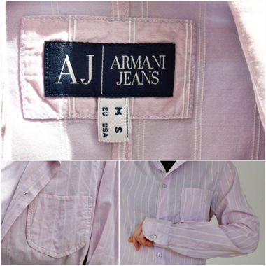 Vintage 90s Y2K Armani Jeans Hemd Langarm Bluse 