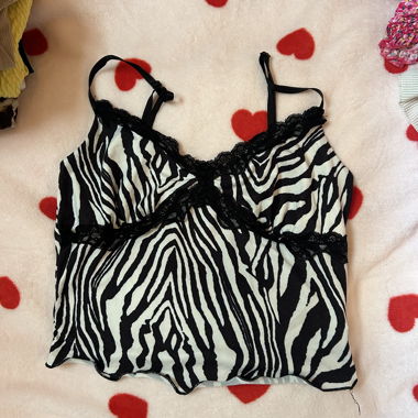 Zebra-Print-Spitzen-Camisole-Top