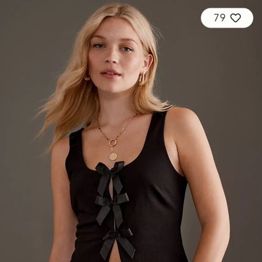 Top m Schleifen von Anthropologie Gr M schwarz neu