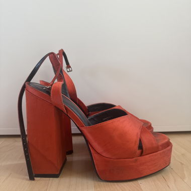 Orange Plateau High Heels