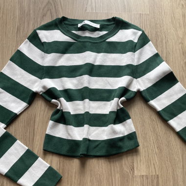 Maglione corto a righe Zara taglia M
