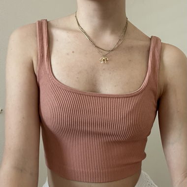 geripptes Crop Top
