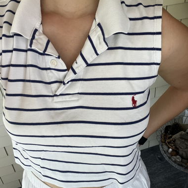 striped croped polo ralph lauren shirt