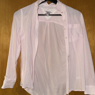 Camicia Tommy Jeans a righe rosa