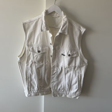 White denim vest