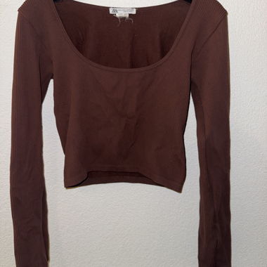 Crop-top brun