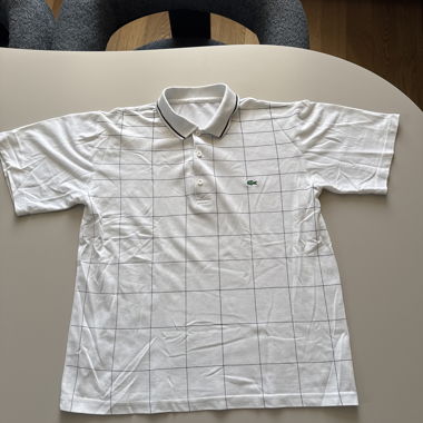 Polo Lacoste blanc carreaux