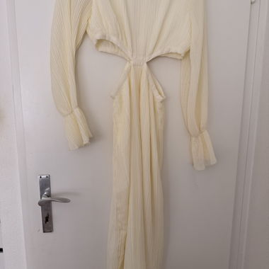 Cream Pleated Dress