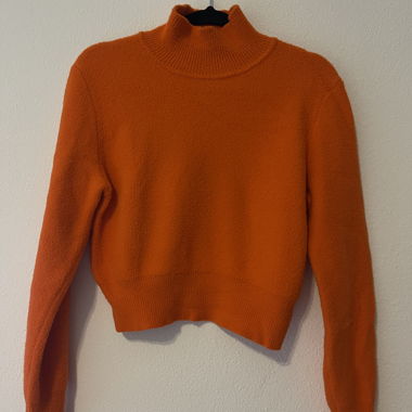 Pull orange ZARA col roulé