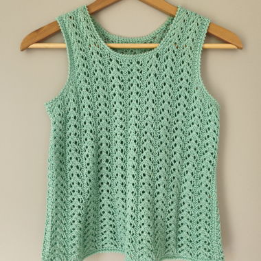 Häkeltop aus Spitze in Aqua-Grün