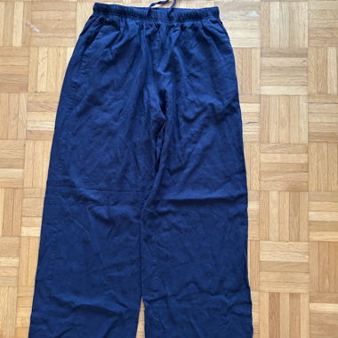 Pantaloni Lino blu Bershka