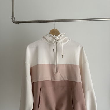 Half-Zip Pullover rosa/weiss