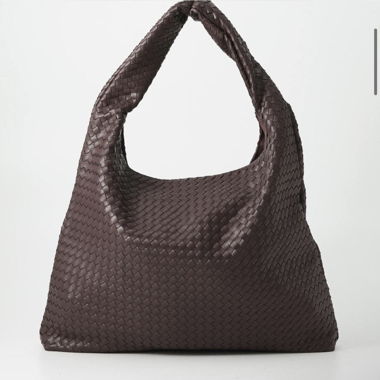 borsa intrecciata marrone 