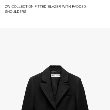 Zara ZW Completo Blazer Nero Slim e Gonna