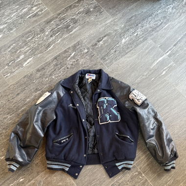 Vintage College Bomber Jacket Size L