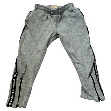 Grey sports pants with stripes