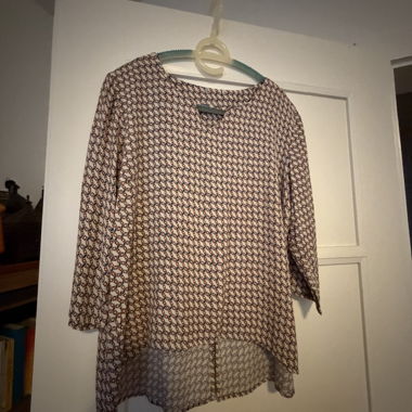 Blusa a fantasia con maniche 3/4