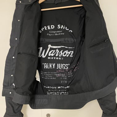 Giacca moto estiva nera Warson Motors con rinforzi