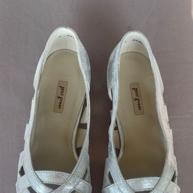 Scarpe Paul Green in Alluminio Metallizzato – Taglia 38, nuove