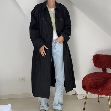 Manteau trench vintage noir