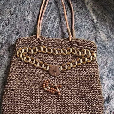 Borsa in paglia foderata