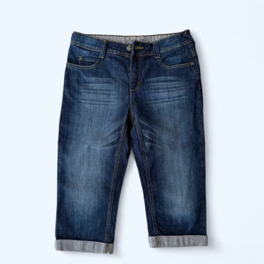 Dunkelblaue Capri Jeans