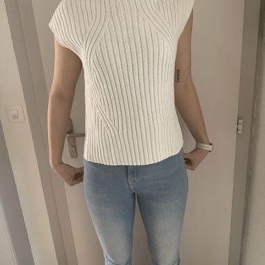 Ärmelloses Rippenstricktop