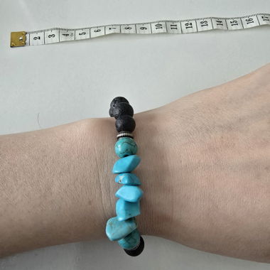 Vulcano gestein - Mineral Turkis Armband